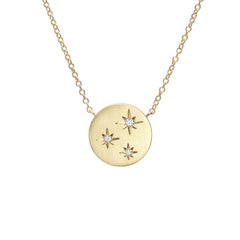 starry night disc necklace with diamonds