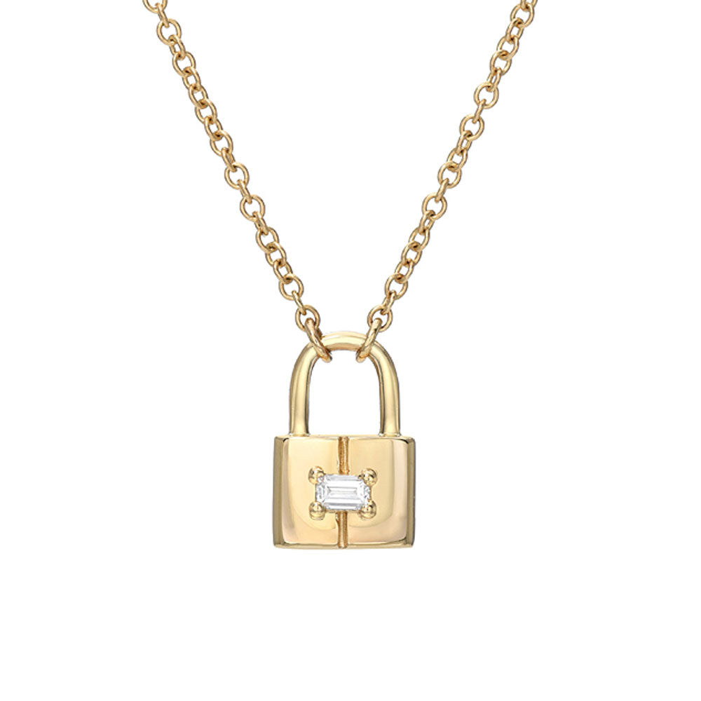 gold lock pendant