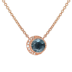 rose cut moon phase colored stone necklace in 14k solid gold and diamonds