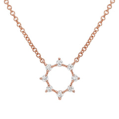 diamond open circle necklace in gold
