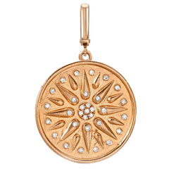 talisman sacred disc clip charm in gold with diamonds