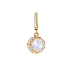 14k gold and diamond moon phase rainbow moonstone clip charm