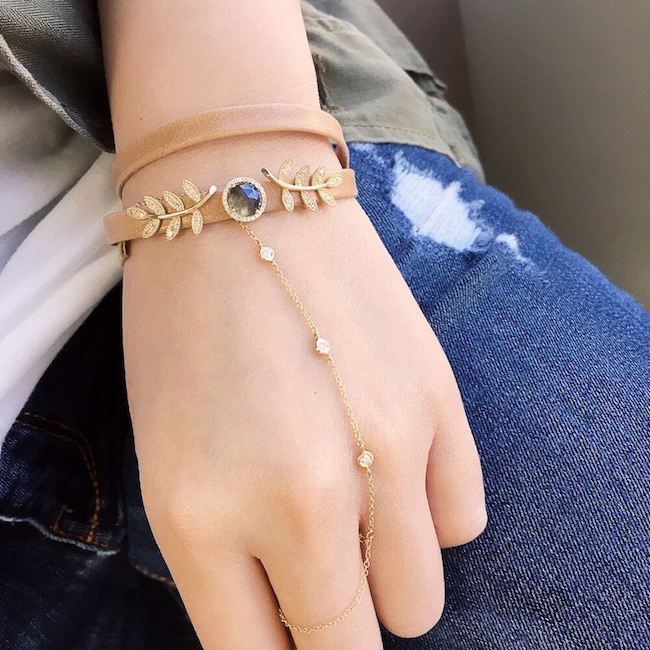 Buy CZ Leaf Hand Chain Bracelet, Silver Wrap Bracelet, Adjustable Bracelet,  Ring Bracelet, Gold Finger Bracelet, Gift for Her, Gift for Mom Online in  India - Etsy