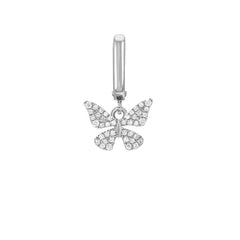 butterfly clip charm in solid 14k gold and diamonds