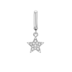 14k solid gold and diamond star clip charm