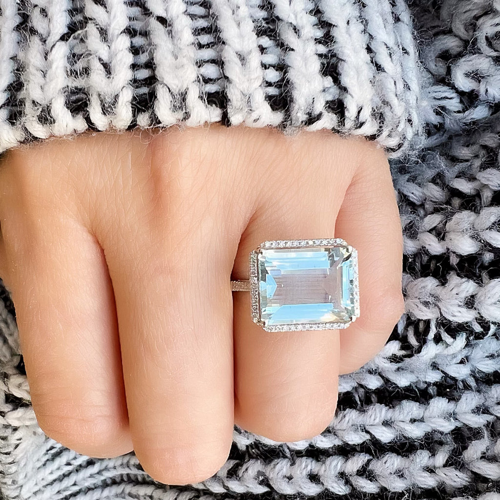 One of a Kind Aquamarine Ring | Unique Stone Ring | Liven Co