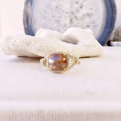 rustic diamond crossover ring