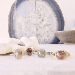 rustic diamond crossover ring