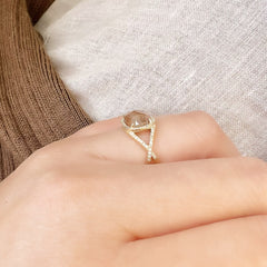 rustic diamond crossover ring