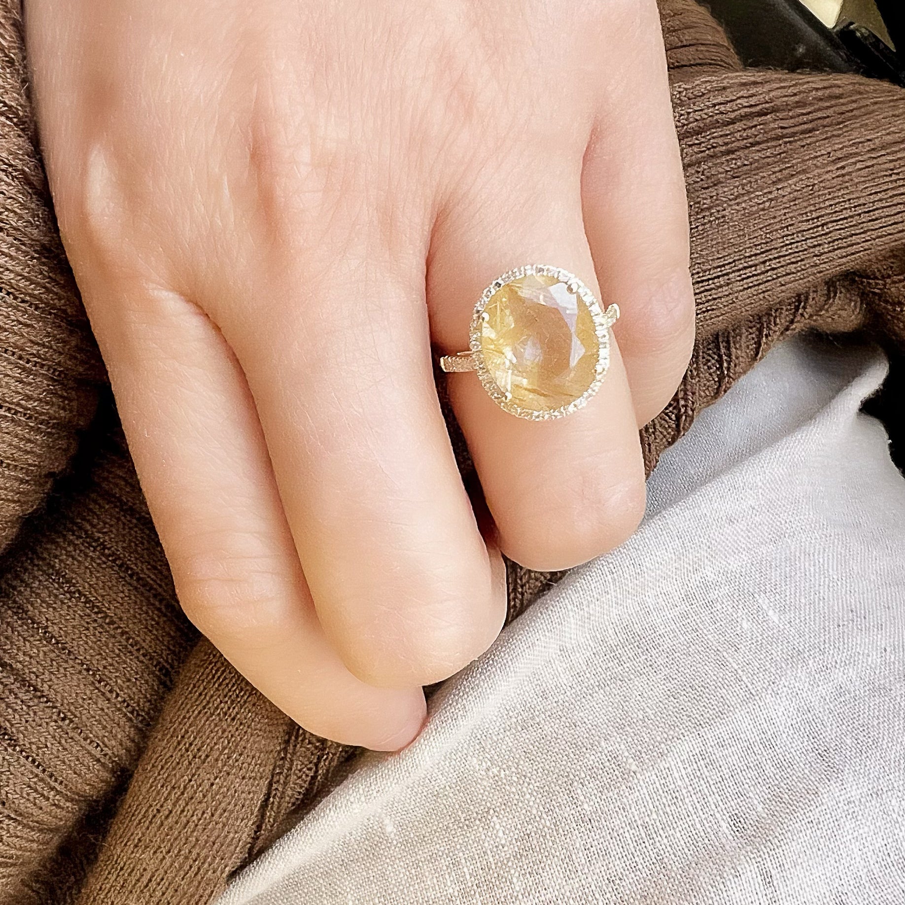 Rutilated Quartz One of Kind Canan 突く Ring