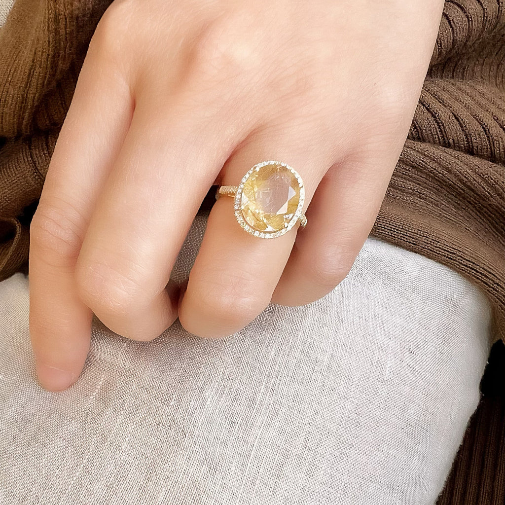 One of a Kind Quartz Ring Unique Stone Ring Liven Co Liven