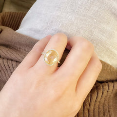golden rutilated quartz ring 