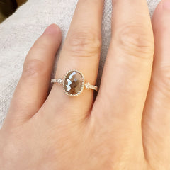 Rose gold rustic diamond ring