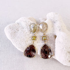 rustic diamond earrings