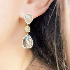 rustic diamond earrings