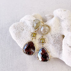 rustic diamond earrings