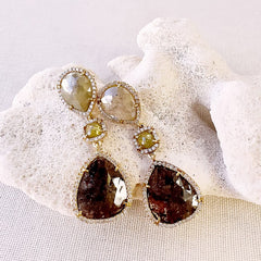 rustic diamond earrings