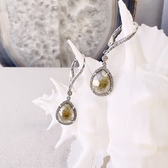 rustic diamond earrings