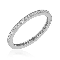 pave eternity band with milgrain border