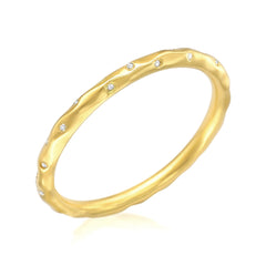 hammered diamond studded eternity band
