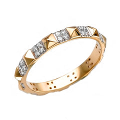14k gold and diamond pyramid eternity band