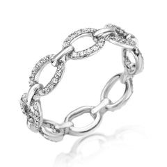 classic chain link eternity diamond band in white gold