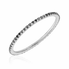 thin diamond eternity band in white gold with back diamonds