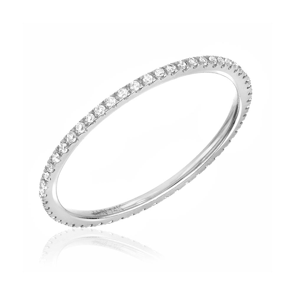 Skinny Fluted Diamond Ring 14K – LeMel