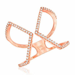 Open x ring in rose gold