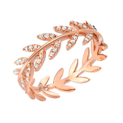 wreath band with diamonds in 14k rose  gold
