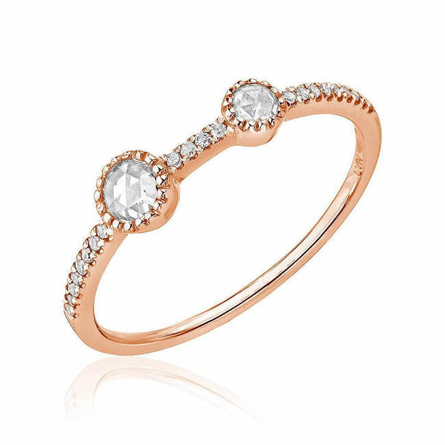Double Rose Cut Orbit Band | Asymmetrical Diamond Ring Double Rose Cut Orbit Band | Asymmetrical Diamond Ring