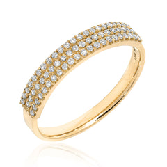 Three row diamond band