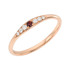 petite ring with ruby and diamonds