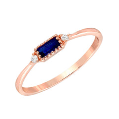 mini baguette cut colored stone with petite diamonds