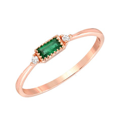 mini baguette cut colored stone with petite diamonds
