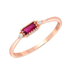 mini baguette cut colored stone with petite diamonds