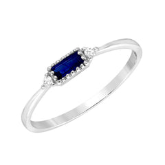 mini baguette cut colored stone with petite diamonds