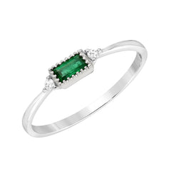 mini baguette cut colored stone with petite diamonds