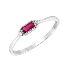 mini baguette cut colored stone with petite diamonds