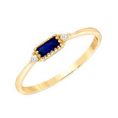 mini baguette cut colored stone with petite diamonds