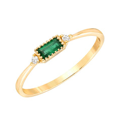 mini baguette cut colored stone with petite diamonds
