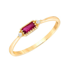 mini baguette cut colored stone with petite diamonds