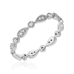 pear and round eternity band with milgrain