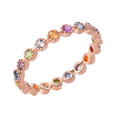 linea colored sapphire eternity band in 14k rose gold