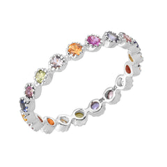 linea colored sapphire eternity band in 14k white gold