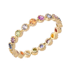 linea colored sapphire eternity band in 14k yellow gold