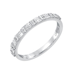 halfway band featuring two rows of alternating baguette and round diamonds