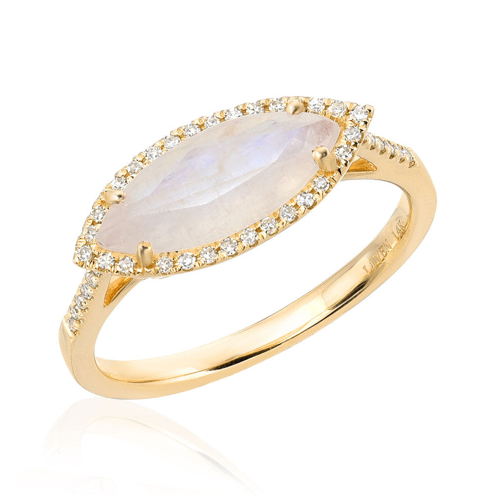 Marquise Rainbow Moonstone Ring Engagement Ring Liven Fine