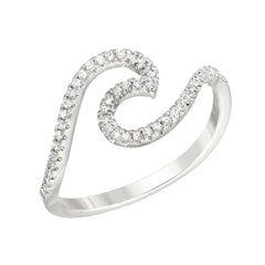 ocean wave tidal ring in diamonds and gold