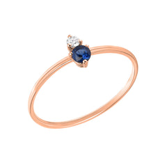 souli colored stone and diamond prong set stackable hand pulled wire ring